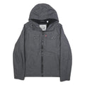 LEVI'S Mens Grey Hooded Jacket S Polyester Blend Zip Pocket Casual
