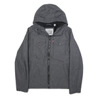 LEVI'S Mens Grey Hooded Jacket S Polyester Blend Zip Pocket Casual