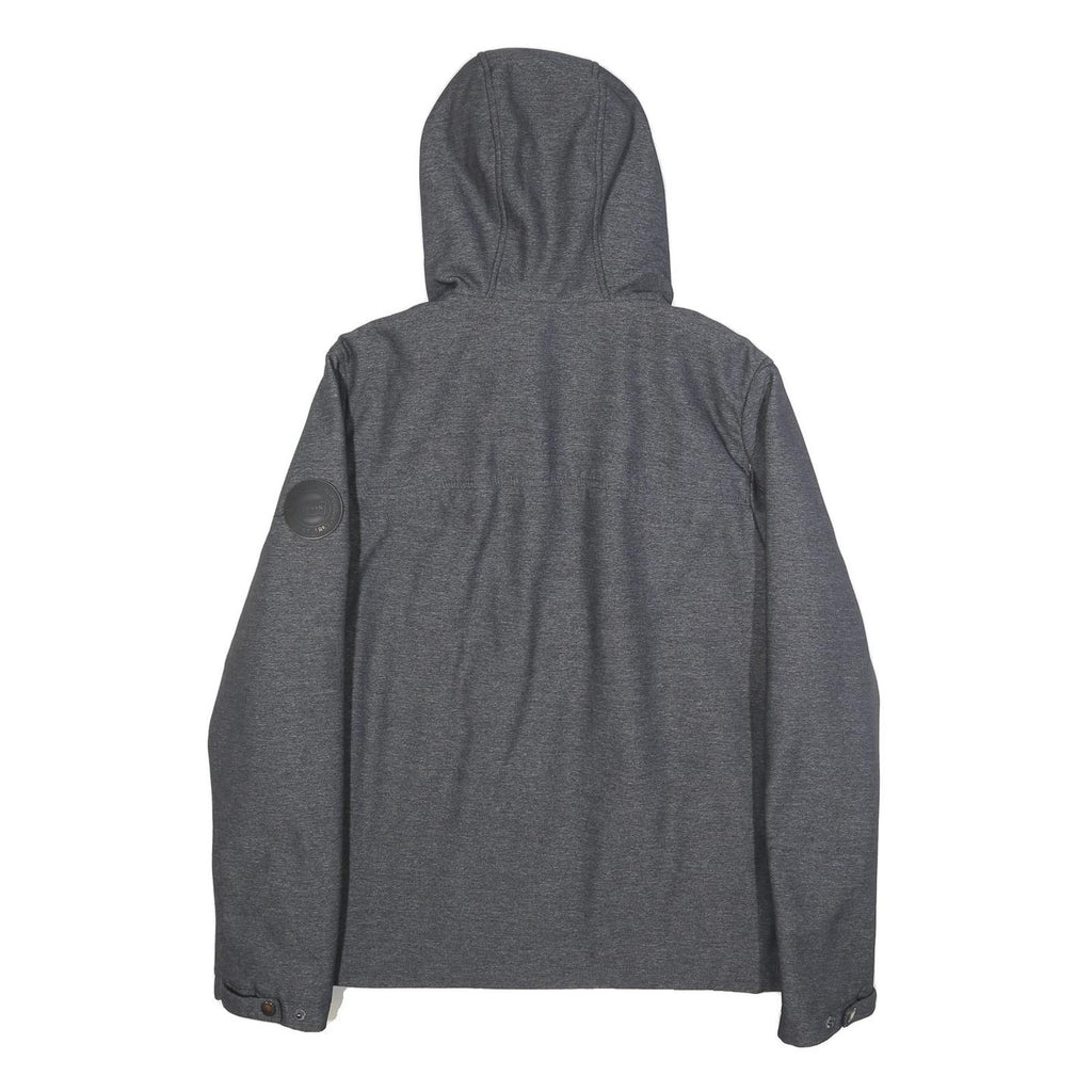 LEVI'S Mens Grey Hooded Jacket S Polyester Blend Zip Pocket Casual