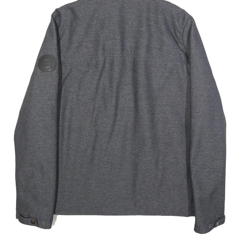 LEVI'S Mens Grey Hooded Jacket S Polyester Blend Zip Pocket Casual