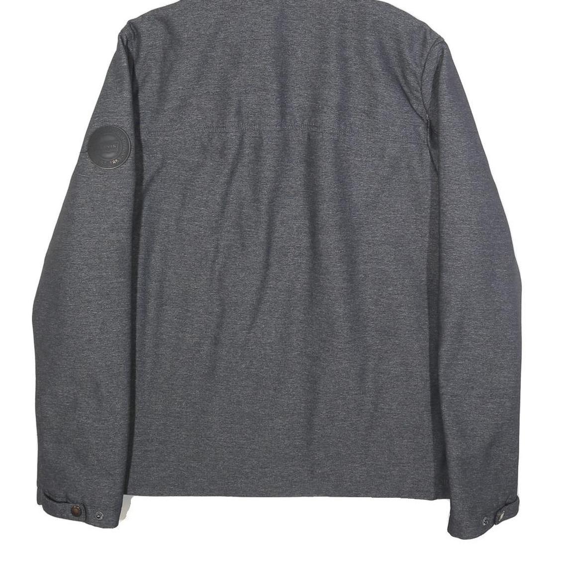 LEVI'S Mens Grey Hooded Jacket S Polyester Blend Zip Pocket Casual