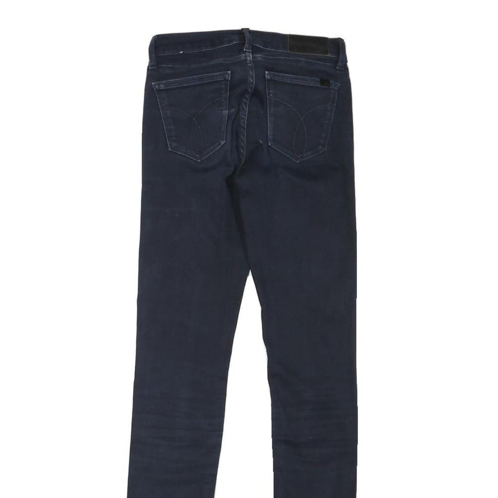CALVIN KLEIN JEANS Womens Denim Dark Regular Skinny Jeans W24 L30 Stylish Zip