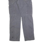 CARHARTT Mens Grey Relaxed Straight Trousers W32 L34 Durable Cotton Blend