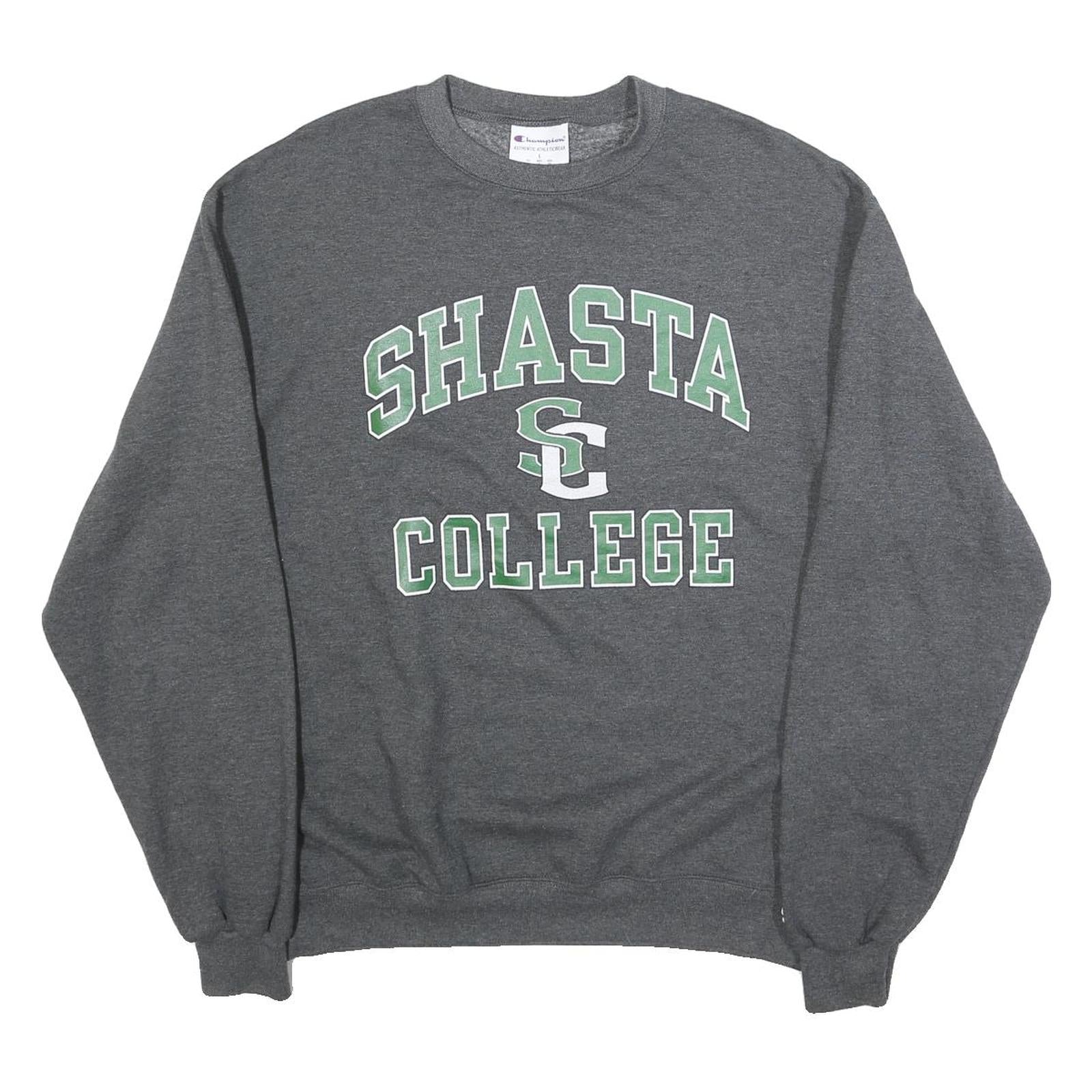 CHAMPION Mens Grey Shasta College Crew Neck L Cotton Blend Sweatshirt