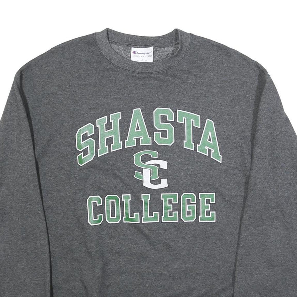 CHAMPION Mens Grey Shasta College Crew Neck L Cotton Blend Sweatshirt