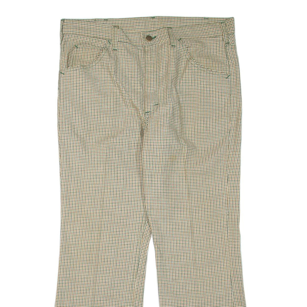 LEE Houndstooth Womens Trousers Beige Regular Flared W36 L30