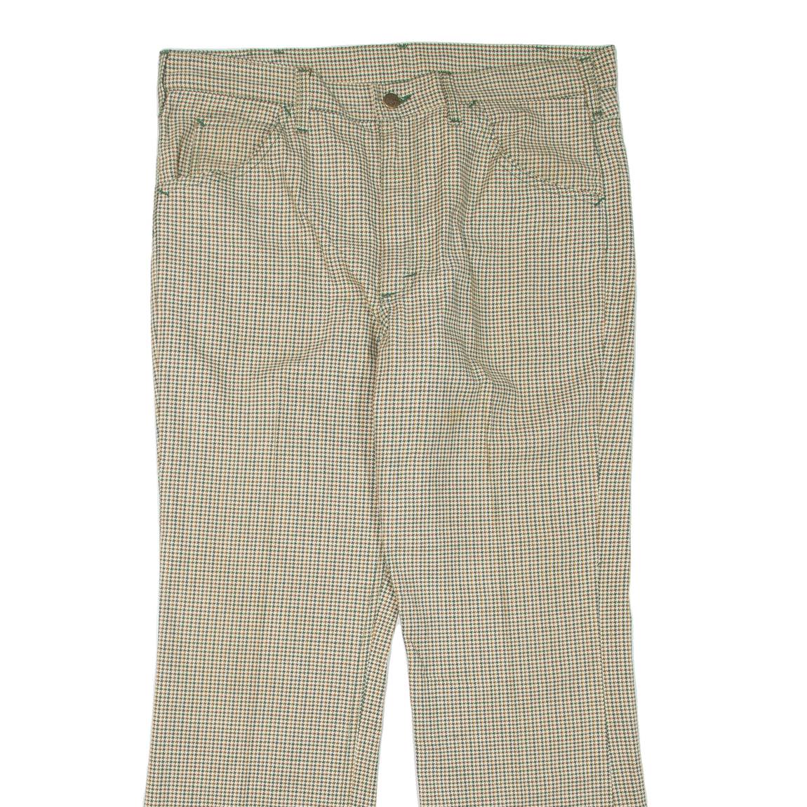 LEE Houndstooth Womens Trousers Beige Regular Flared W36 L30