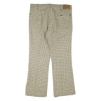 LEE Houndstooth Womens Trousers Beige Regular Flared W36 L30