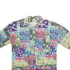 CALIFORNIA CONNECTION Womens Printed Button Shirt Short Sleeve Collar L Summer