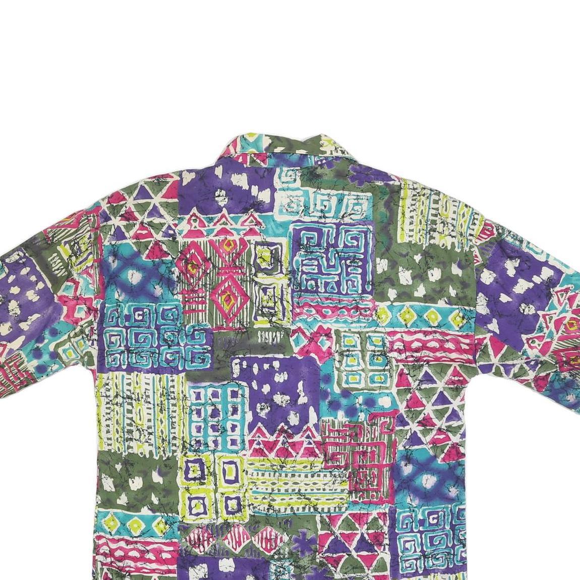 CALIFORNIA CONNECTION Womens Printed Button Shirt Short Sleeve Collar L Summer