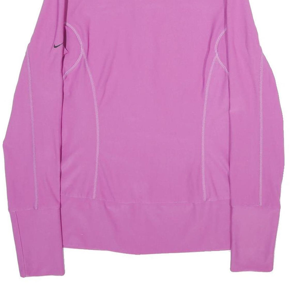 NIKE Womens Pink Jacket M Polyester Blend Plain Zip Casual Sportswear Activewear