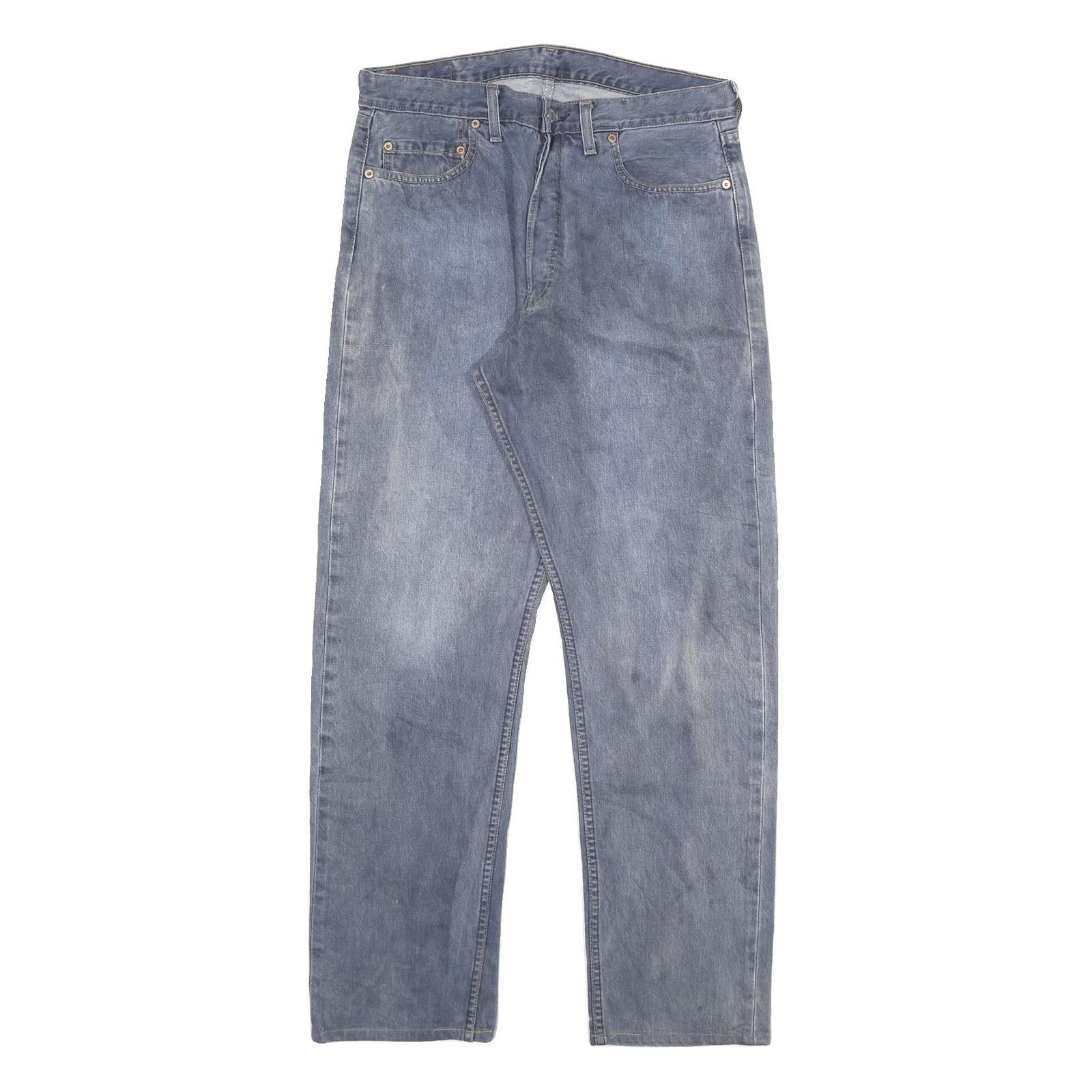 LEVI'S Mens Regular Blue Denim Jeans W32 L31 Classic Cotton Blend Button