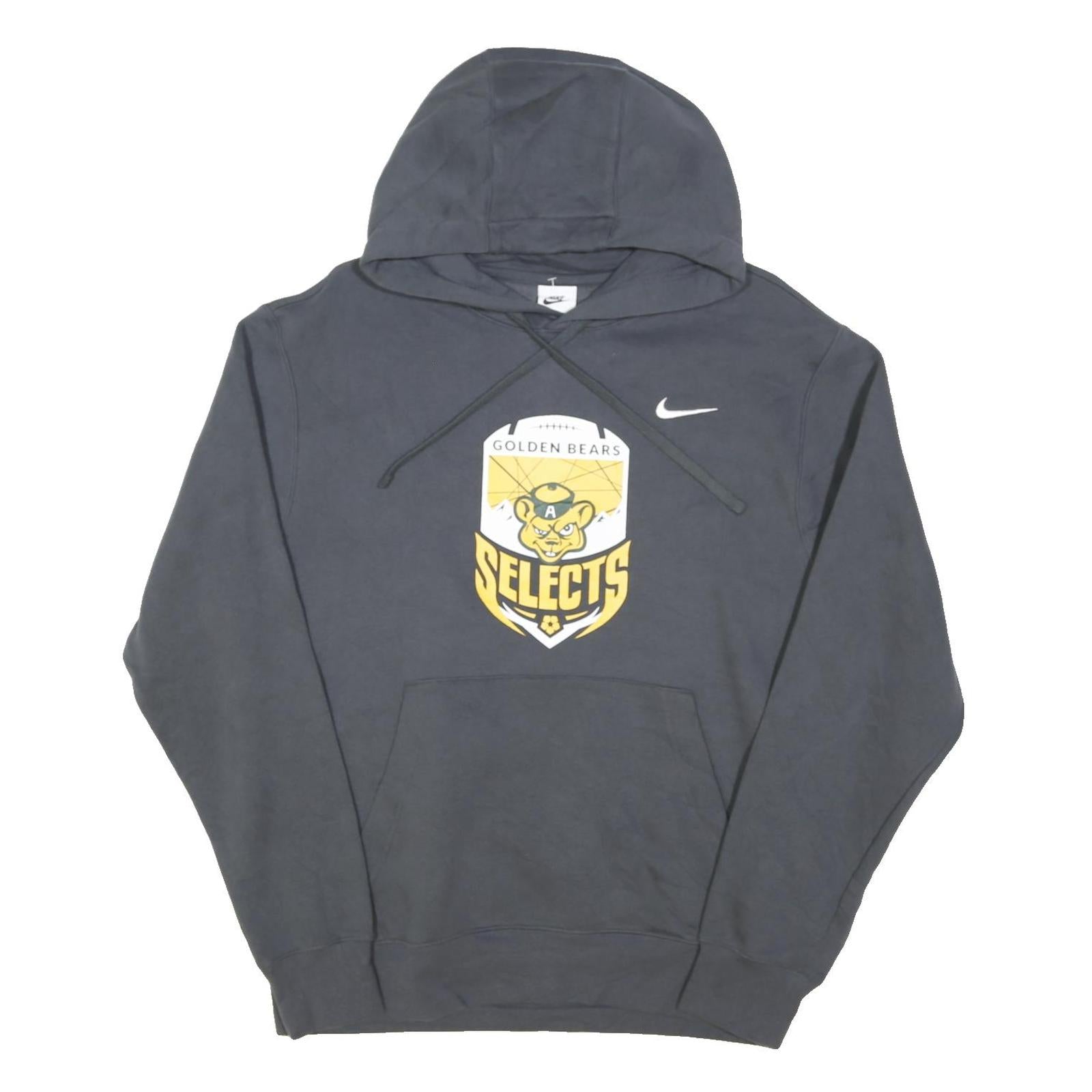 NIKE Mens Grey Golden Bears Selects Pullover M Cotton Blend Hoodie