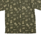 MEL RICHMAN Mens Green & Cream Cotton Blend Shirt 2XL Printed Button Short