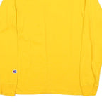 CHAMPION Mens Yellow Long Sleeve Crew Neck Graphic T-Shirt S Cotton Blend
