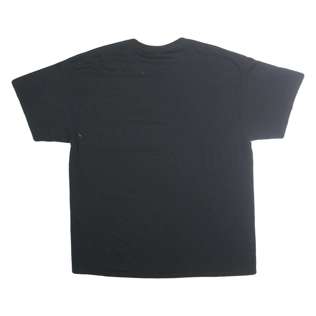 PORT COMPANY Mens Black Manchester Spartans University Graphic T-Shirt XL Short