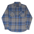 DICKIES Mens Blue & Grey Check Shirt M Cotton Blend Workwear Button Up