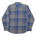 DICKIES Mens Blue & Grey Check Shirt M Cotton Blend Workwear Button Up