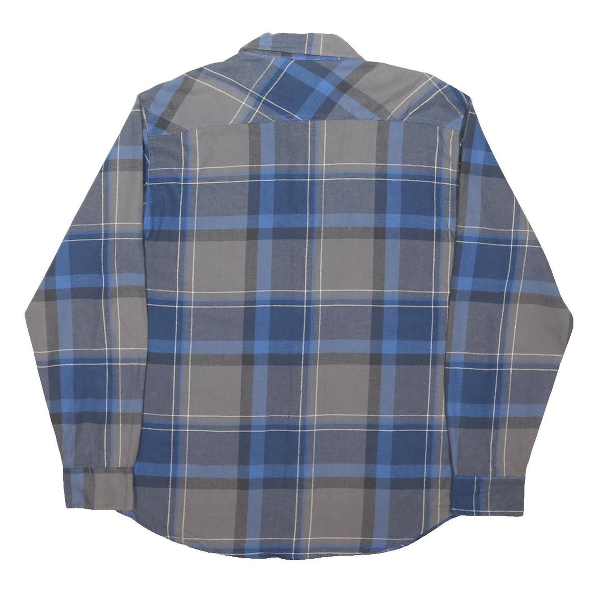 DICKIES Mens Blue & Grey Check Shirt M Cotton Blend Workwear Button Up
