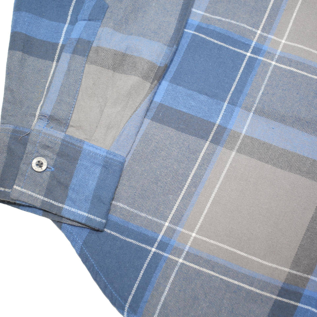 DICKIES Mens Blue & Grey Check Shirt M Cotton Blend Workwear Button Up