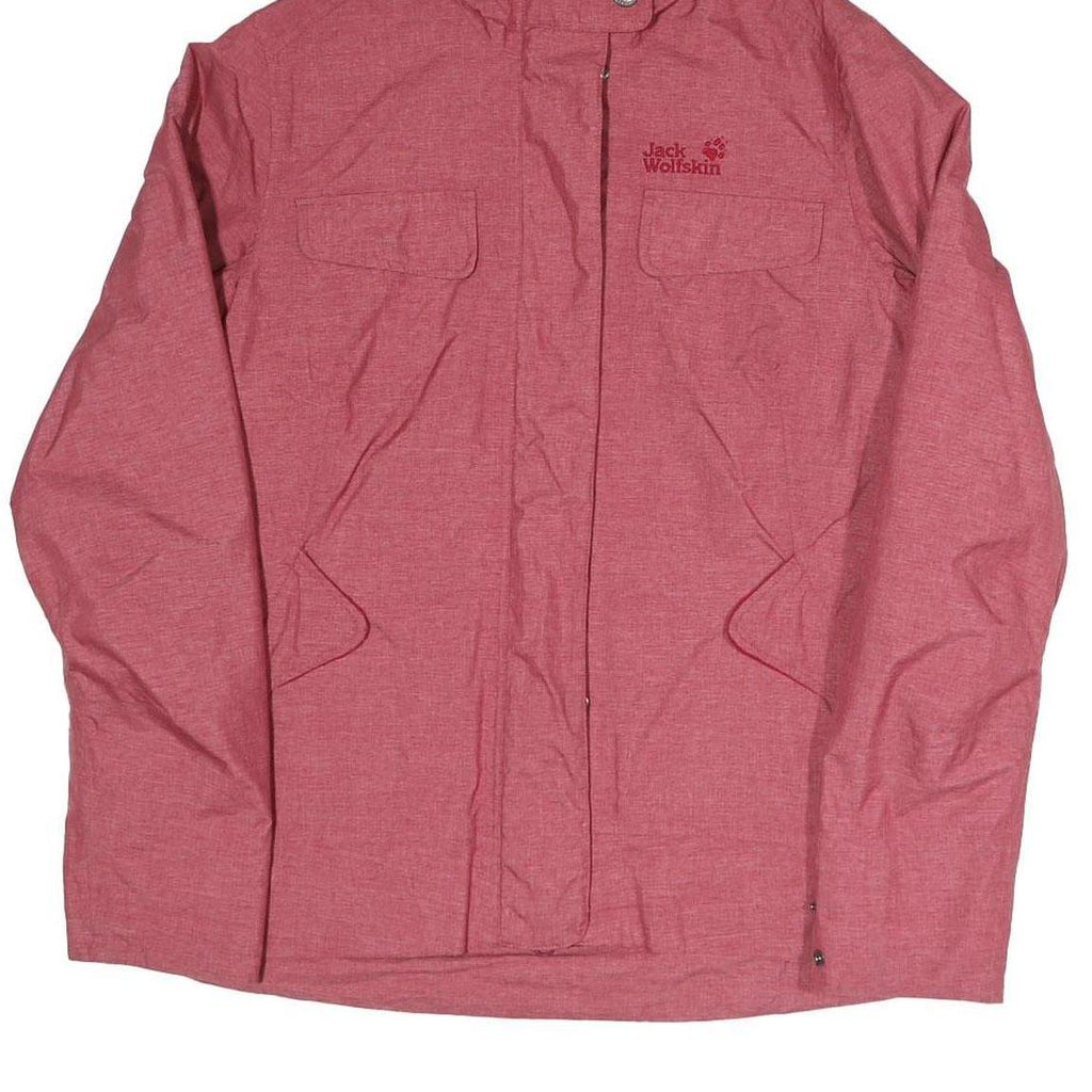 JACK WOLFSKIN Womens Red Jacket UK 12 Polyester Blend Outdoor Zip Hooded