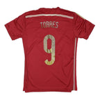 ADIDAS Mens Red Spain National Football Shirt S Short Sleeve Crew Neck Torres 9
