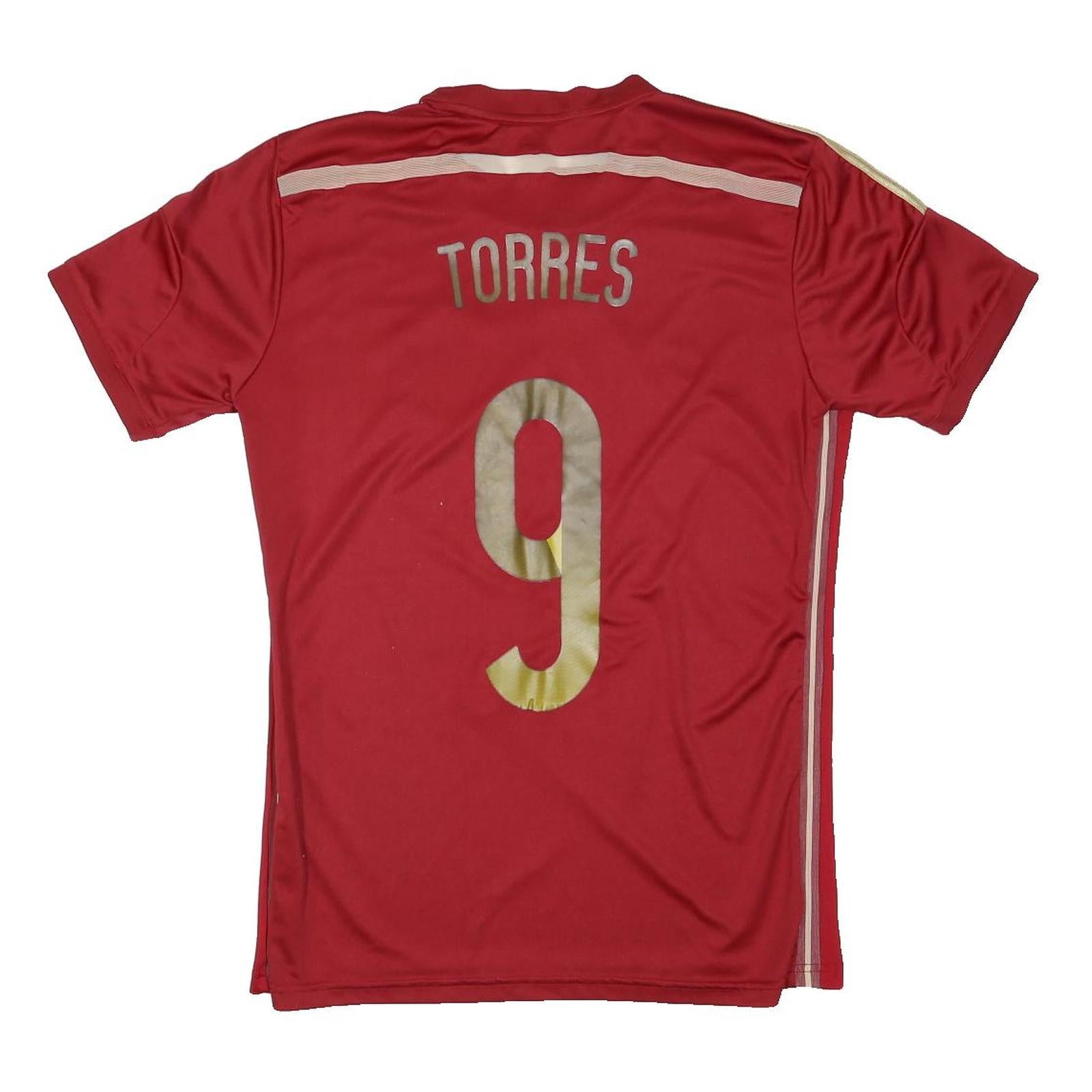 ADIDAS Mens Red Spain National Football Shirt S Short Sleeve Crew Neck Torres 9