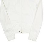 CALVIN KLEIN JEANS Womens White Cotton Blend Zip Jacket S Plain Stylish Classic
