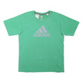 ADIDAS Boys Green Crew Neck Short Sleeve Cotton Blend T-Shirt 13-14Y
