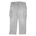 CARHARTT Mens Cotton Blend Grey Relaxed Cargo Trousers W40 L32 Workwear