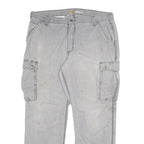 CARHARTT Mens Cotton Blend Grey Relaxed Cargo Trousers W40 L32 Workwear