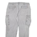CARHARTT Mens Cotton Blend Grey Relaxed Cargo Trousers W40 L32 Workwear