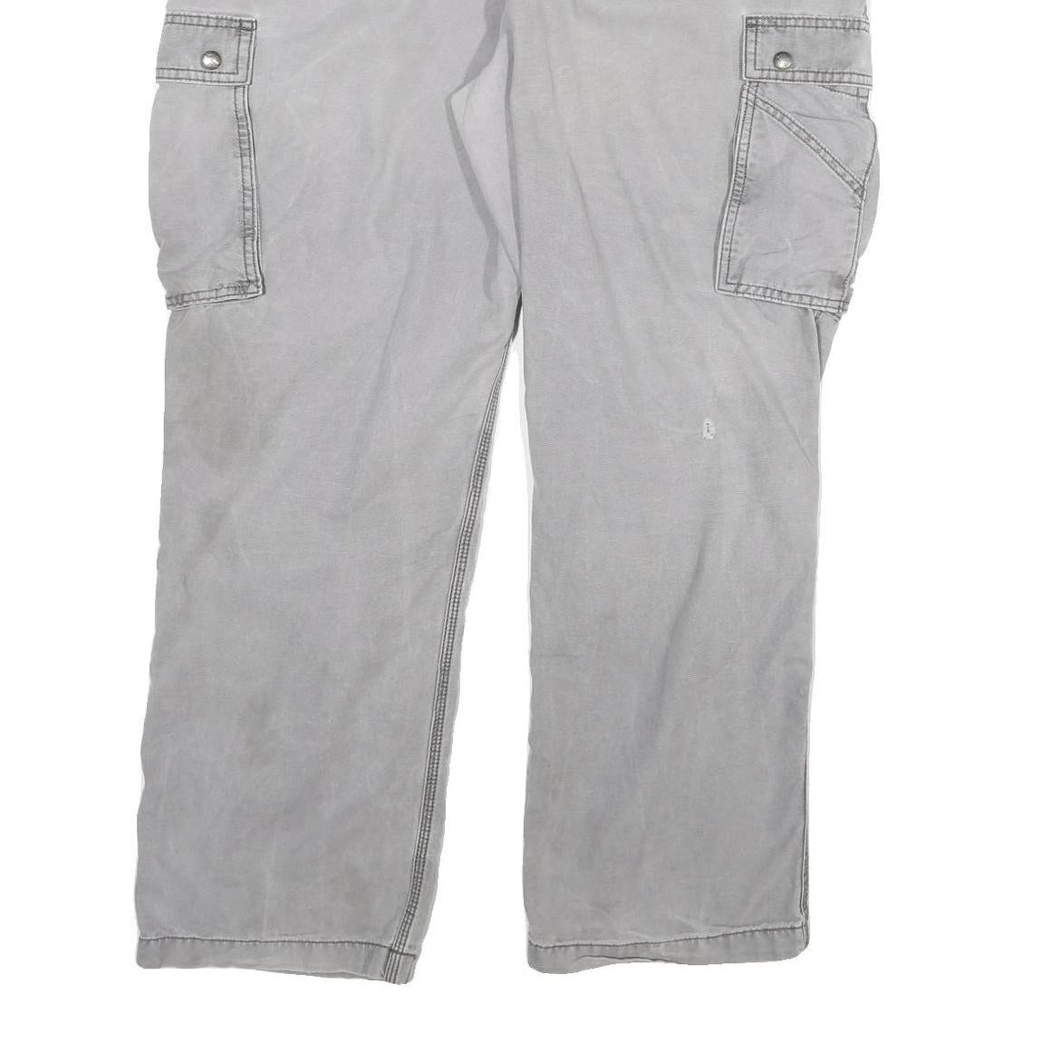 CARHARTT Mens Cotton Blend Grey Relaxed Cargo Trousers W40 L32 Workwear