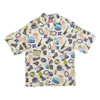 NFL Mens Cream St Louis Rams Rayon Shirt M Vintage Football Logos