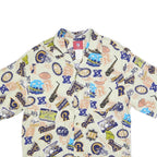 NFL Mens Cream St Louis Rams Rayon Shirt M Vintage Football Logos