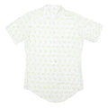 Mens White & Yellow Abstract Print Short Sleeve Cotton Blend Shirt M Casual