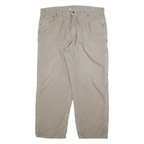 CARHARTT Mens Regular Beige Cotton Blend Trousers W42 L32 Workwear Zip Closure