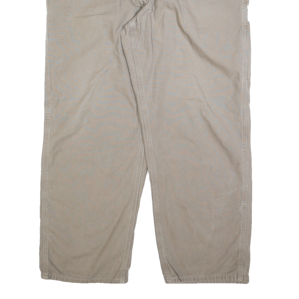 CARHARTT Mens Regular Beige Cotton Blend Trousers W42 L32 Workwear Zip Closure