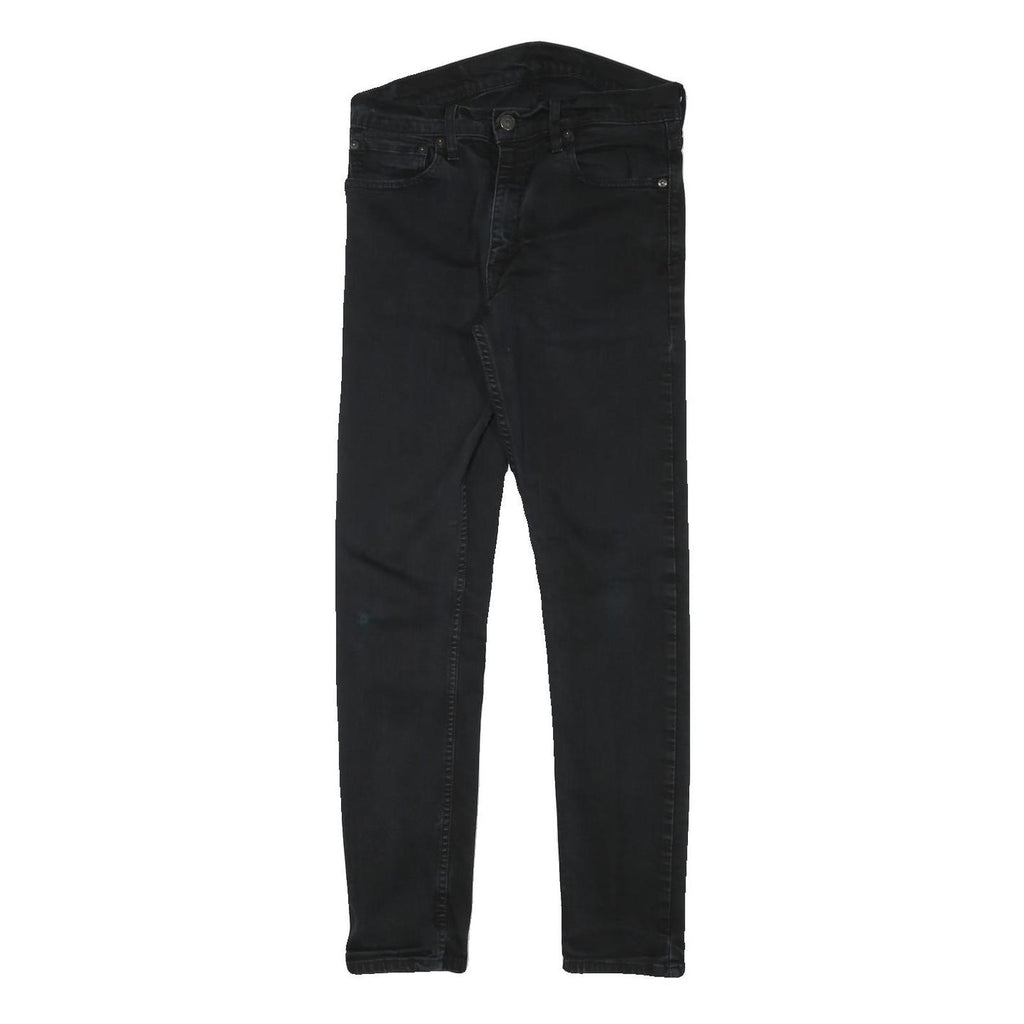 LEVI'S Mens Slim Black Denim Jeans W29 L29 Cotton Blend Zip Casual Stylish