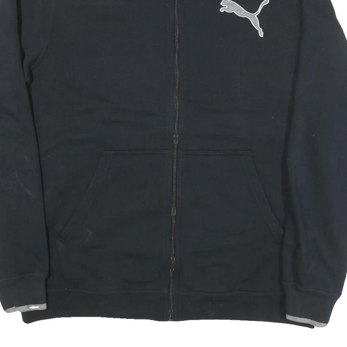 PUMA Mens Black Zip Up Cotton Blend Jacket XL Sports Casual Athleticwear