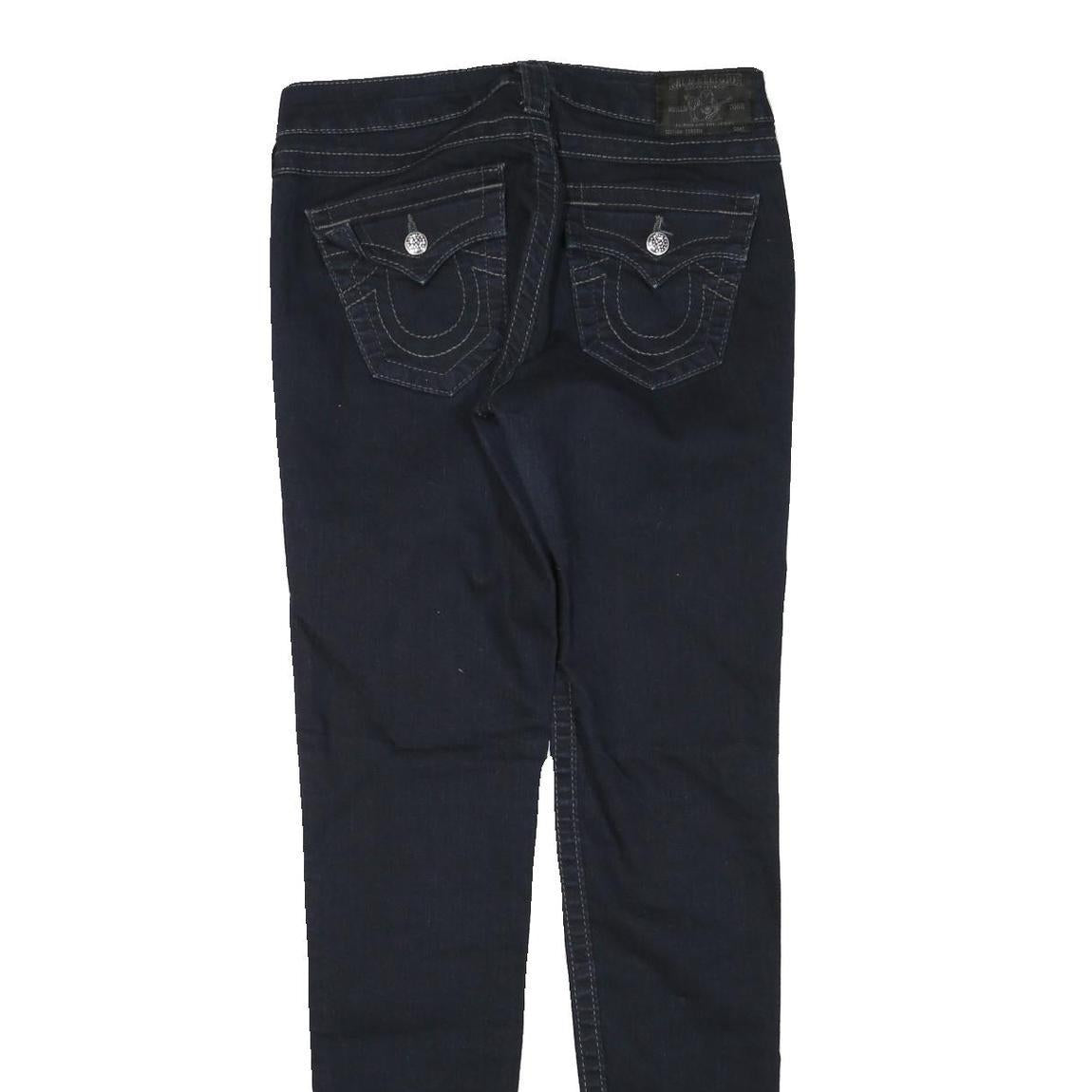 TRUE RELIGION Womens Jeans Blue Regular Skinny Denim Dark W28 L31 Zip Cotton