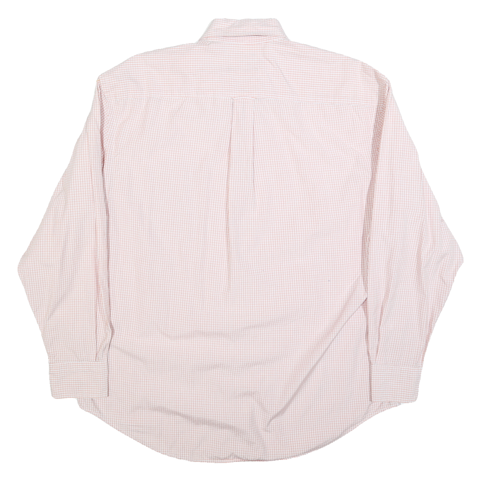 NAUTICA Mens Pink & White Check Shirt L Cotton Blend Button-Down Sleeve