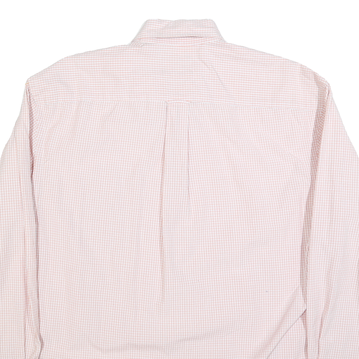 NAUTICA Mens Pink & White Check Shirt L Cotton Blend Button-Down Sleeve