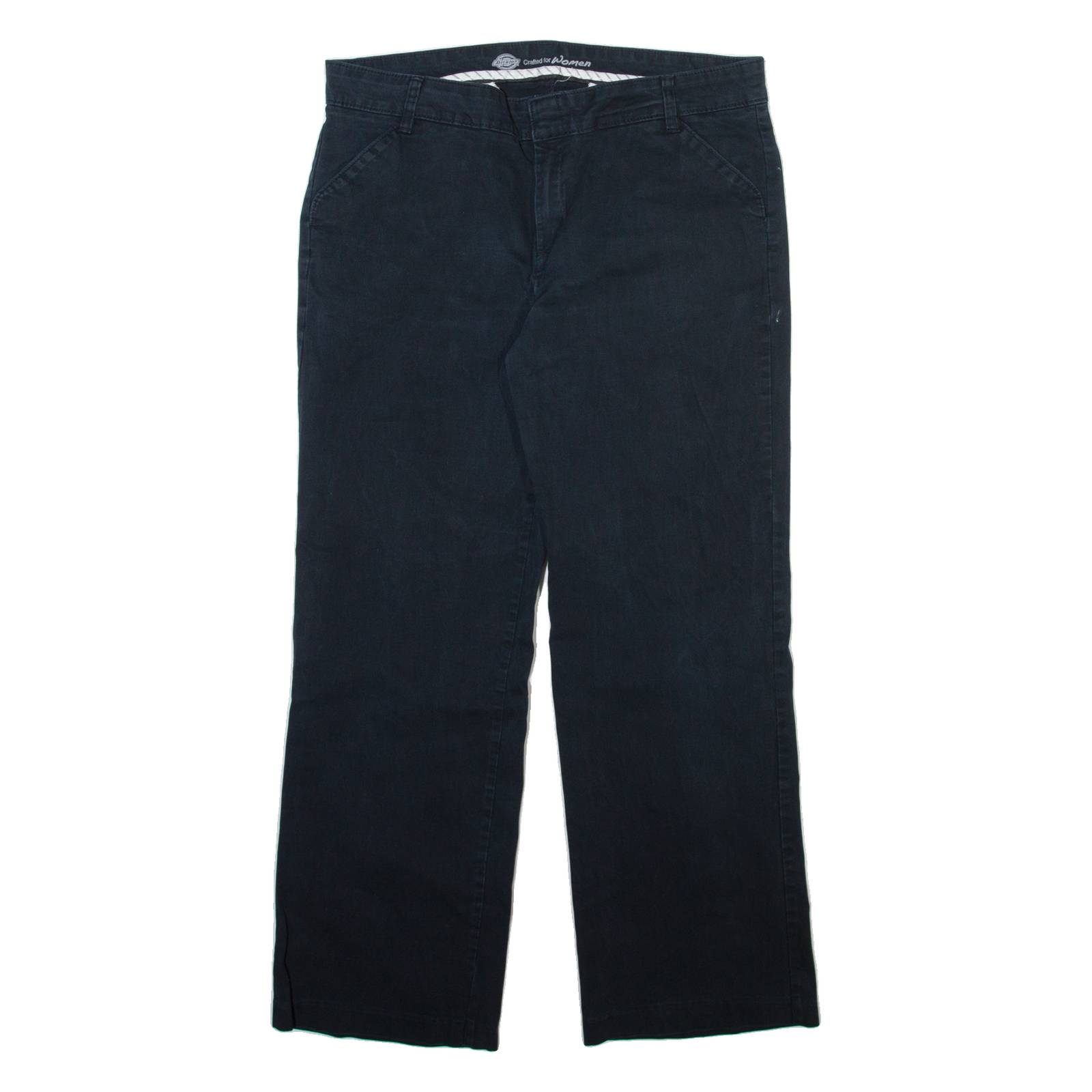DICKIES Womens Trousers Black Relaxed Straight W34 L28