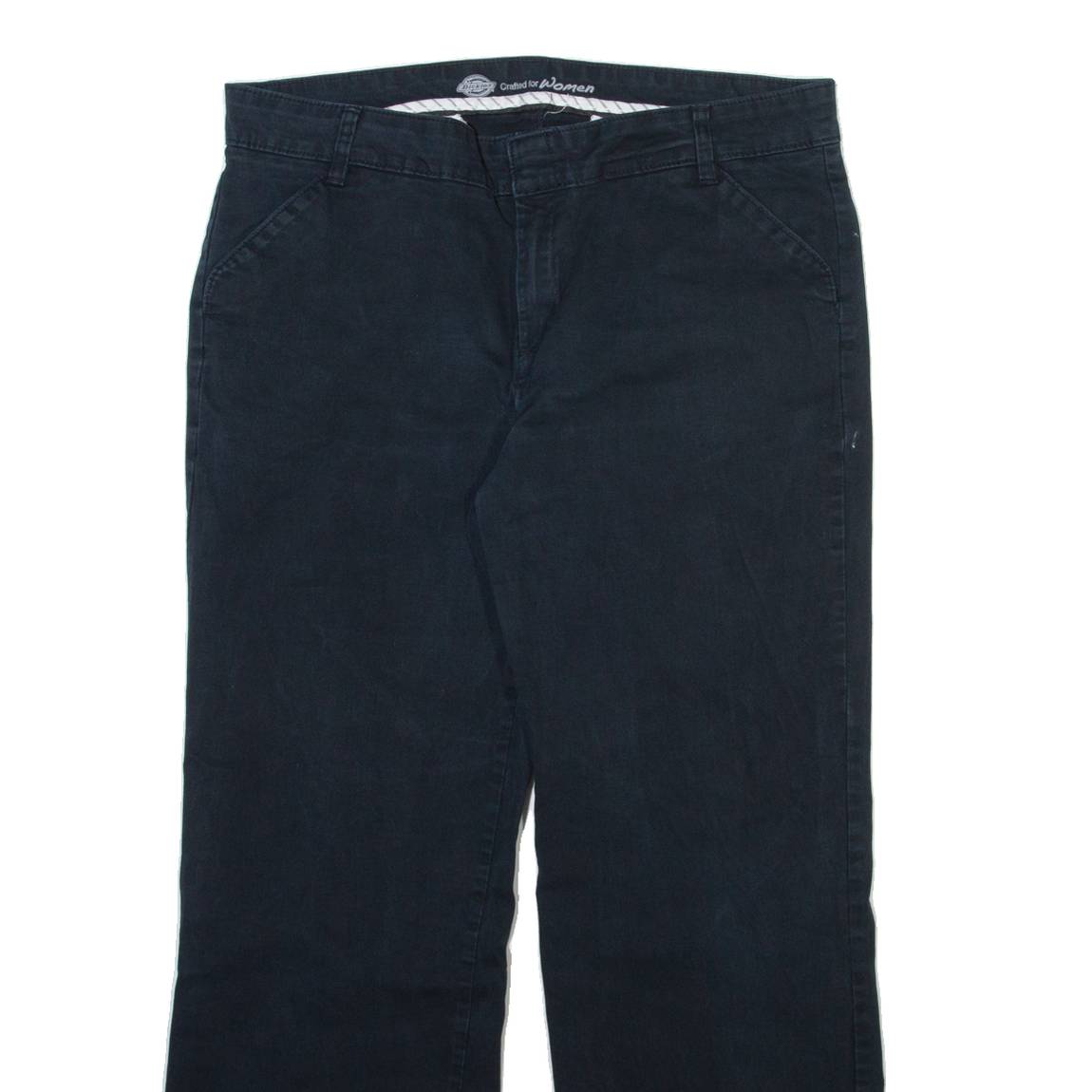 DICKIES Womens Trousers Black Relaxed Straight W34 L28
