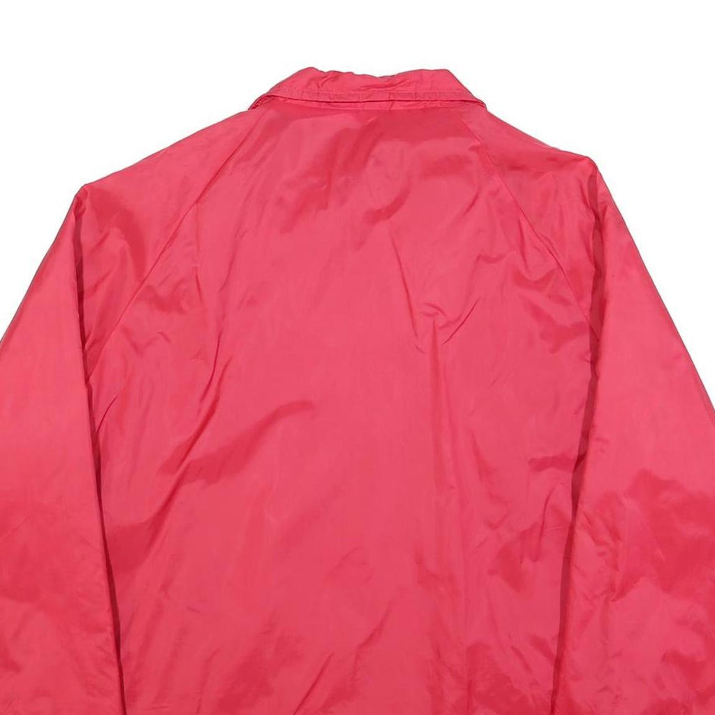 DUCKSTER Mens Red Nylon Button Jacket L Plain Casual Lightweight Warm