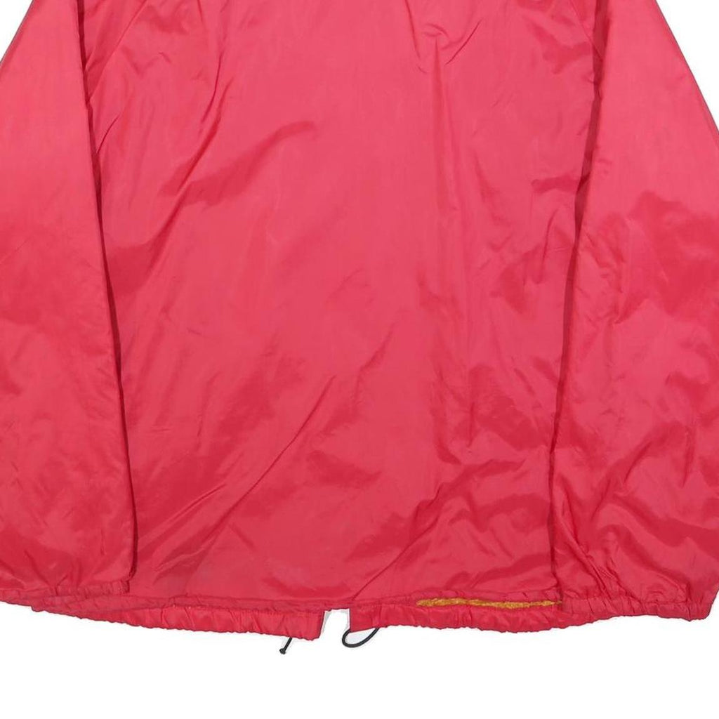 DUCKSTER Mens Red Nylon Button Jacket L Plain Casual Lightweight Warm