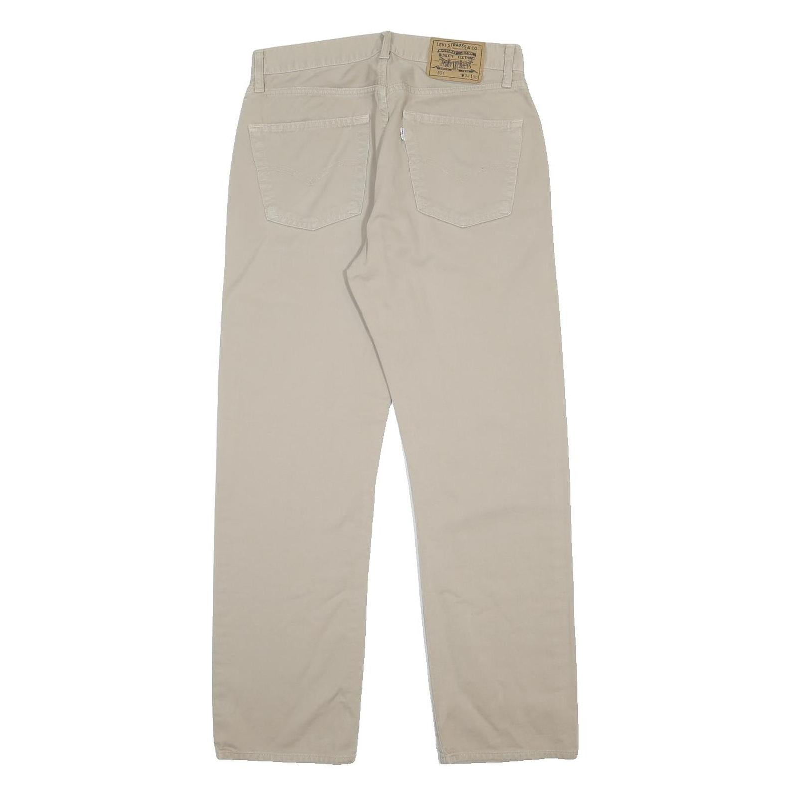 LEVI'S 551 Mens Jeans Beige Regular Straight Denim Medium W31 L30 Classic Fit