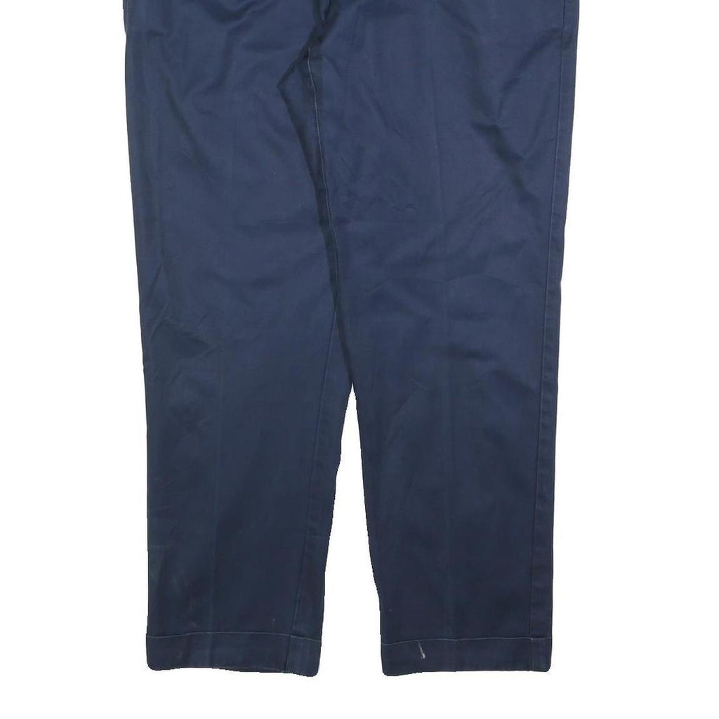 TOMMY HILFIGER Mens Cotton Blend Navy Blue Regular Straight Trousers W36 L30