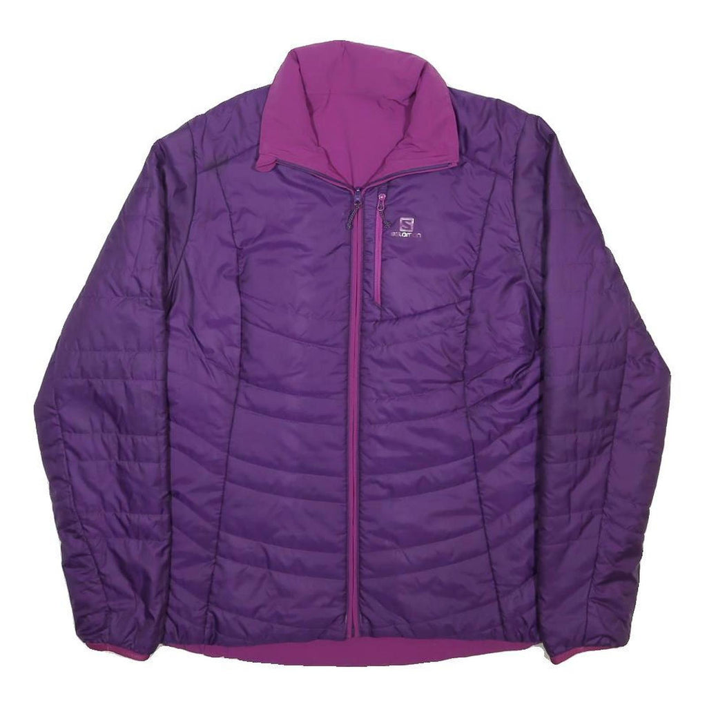 SALOMON Womens Purple & Pink Reversible Jacket M Polyester Zip Outdoor